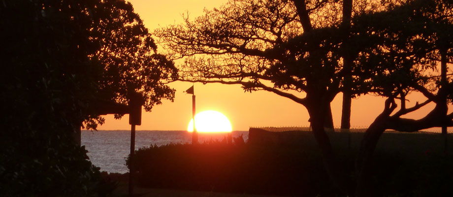 View of a Sunset from the Lanai of our Condo