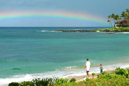 Rainbow at Poipu Beach